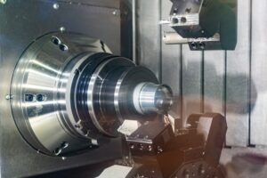 Work area modern CNC milling machine