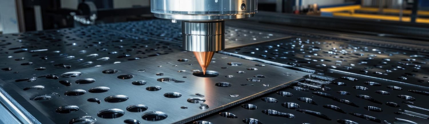 CNC News Blog, CNC laser machine working on perforated metal sheet